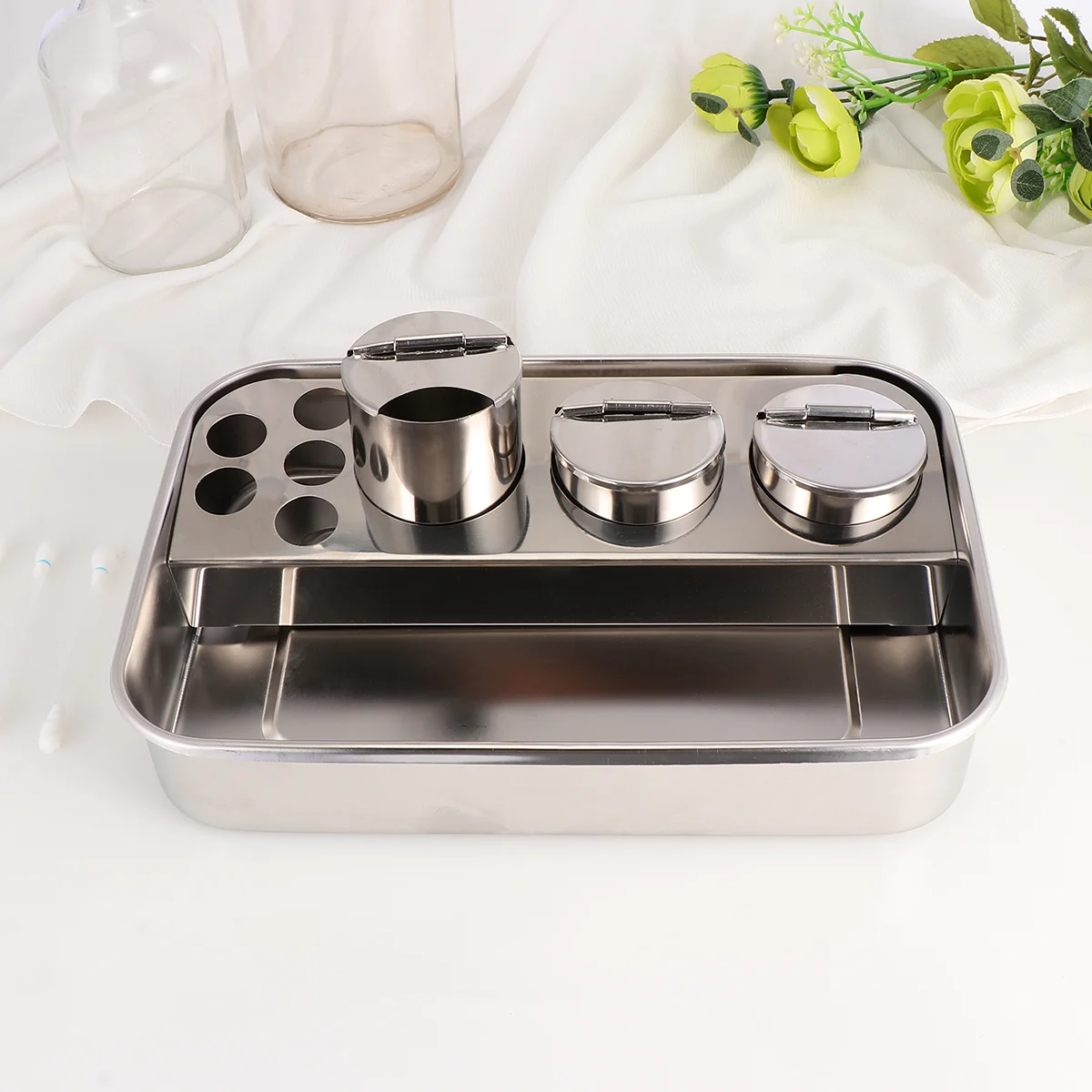 

1 set of Extra-thick Stainless Steel Tray for Injection Metal Tray for (Silver)