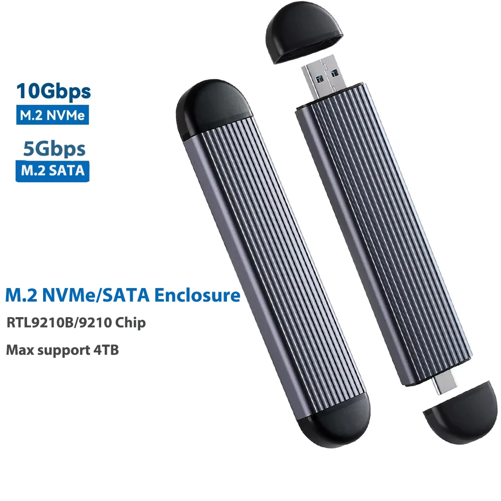 Портативный внешний корпус M2 SSD двойной протокол NVMe SATA 10 Гбит/с 5 M.2 к USB A Type C 3 2 Gen