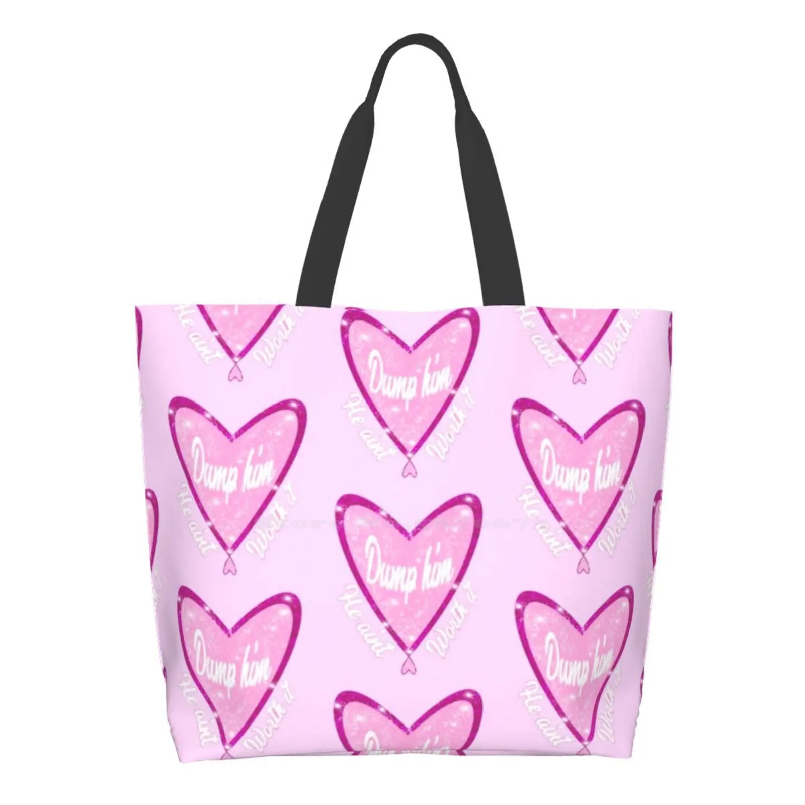 

“Dump Him” Women Totes Shoulder Bags For Travel Girls Handbag Shopper Bag Dump Him Feminist Pride 90 S 90 S Vibe Vibes Pink