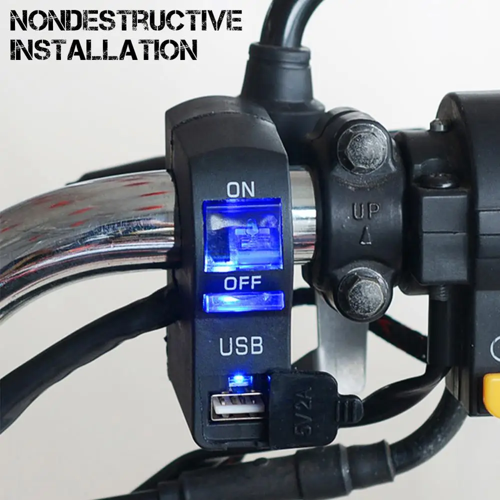 Светодиодный индикатор крепление на руль мотоцикла USB-порт зарядное устройство