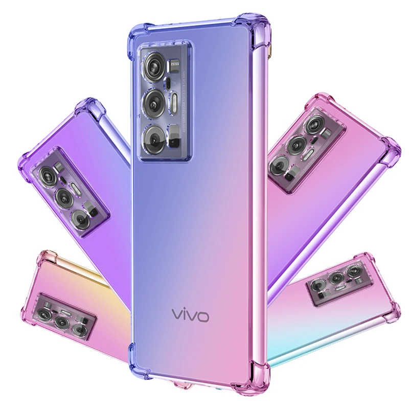 

For VIVO X70 Pro Plus X60 Pro Plus X60 5G Curved Screen X50 Pro X30 X27 X21s Phone Case,Hybrid Gradient TPU Cover X80 Pro Lite