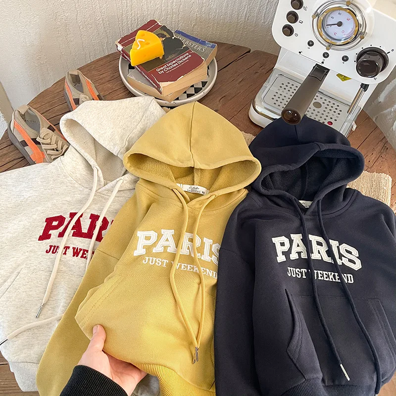 

Newborn Unisex Boys and Girls Hoodies Clothing for Children Kids Casual Fashion Long Sleeve Autumn Spring Letter Sweatshirt