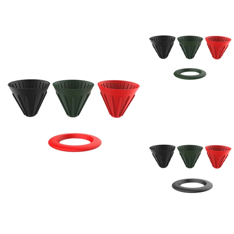 

3 шт. чашка-фильтр для кофе с капельницей, многоразовый фильтр для кофе из силикагеля, Складная воронка для кофе с основанием 1 шт.