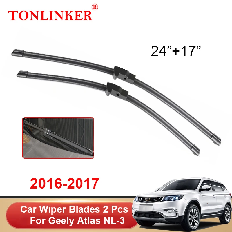 

Щетки стеклоочистителя TONLINKER для Geely Atlas 2016-2021 2022 Atlas Pro, автомобильные аксессуары, щетки стеклоочистителя лобового стекла, резак