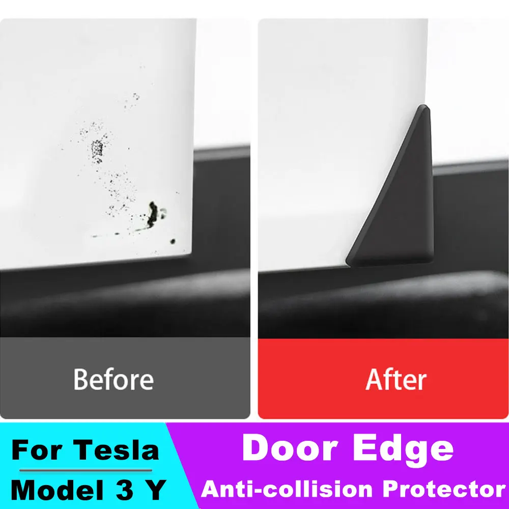 

Car Door Edge Anti-collision Protector Bar Stickers Silicone For Tesla Model 3 Y Guards Rear View Mirror Cover Protection Strip