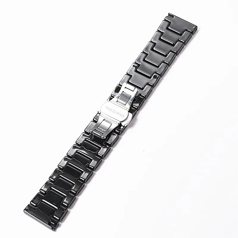 Smooth Ceramic Strap 20 22 mm Chain Bracelet For Amazfit Samsung Galaxy Watch5 4 Classic 46 44mm 42 45 Mm Band Watchbands Belt