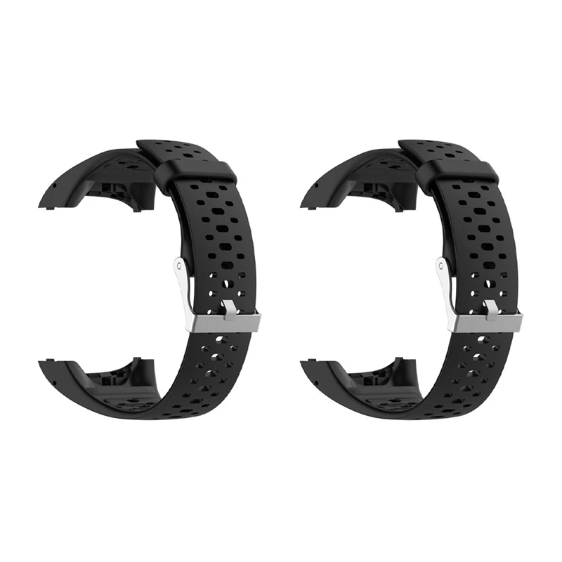 

2X Silicone Wrist Strap Bracelet For Polar M400 M430 Wristband Watch Band Straps With Tool Black