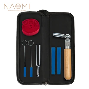 NAOMI Piano Tuning Kit W/ Piano Tuning Hammer Rubber Wedge Mute Rubber Mute Temperament Strip Tuning Fork And Case