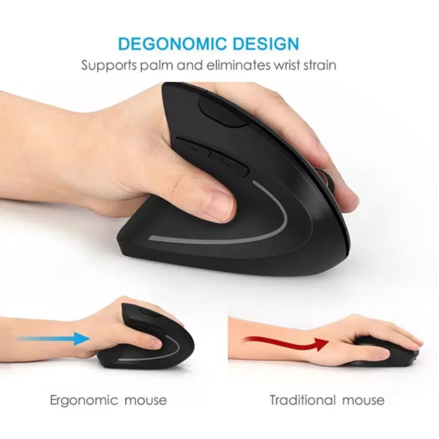 

Mouse Raton Professional Vertical Wireless Ergonomic Mouse Left hand Optical 1600DPI Gaming For PC Laptop computer mouse 18Aug6
