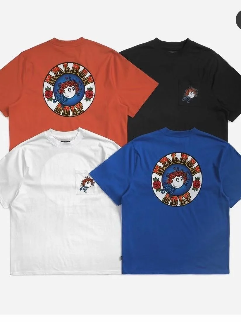 

malbon new golf short-sleeved cotton T-shirt men and women with the same style