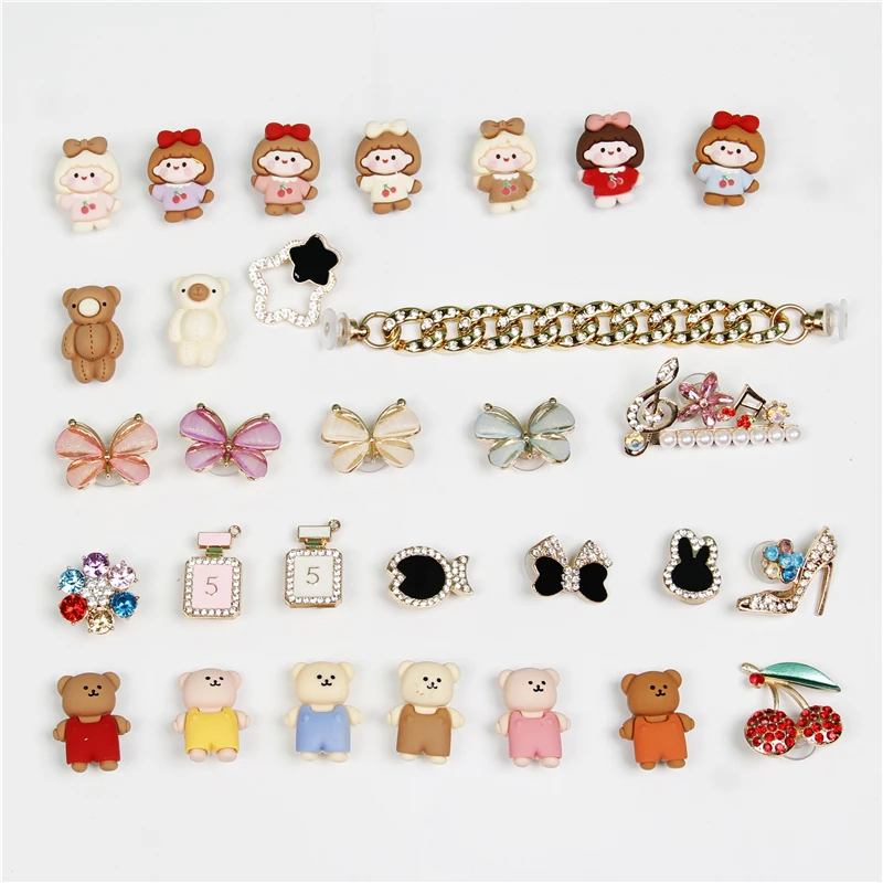 

Набор декоративных пуговиц «туфля», подвеска из металлической цепи с мультяшными персонажами, «Кроксы», «сделай сам», 30 штук в комплекте