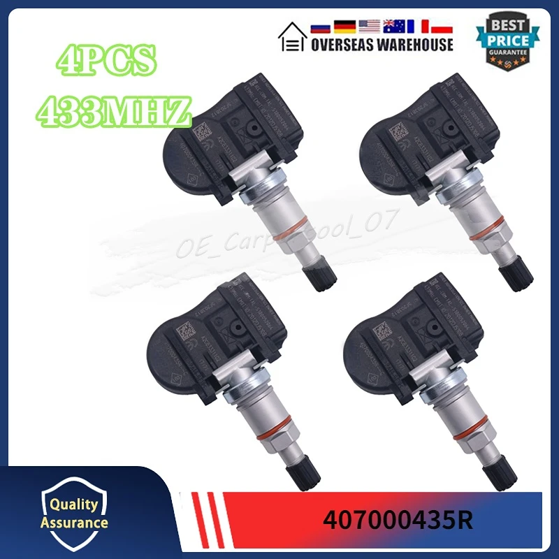Датчик давления в шинах TPMS для 2008-2016 Renault Megane Van Laguna Grandtour, 4 шт., датчик давления в шинах, 407000435R