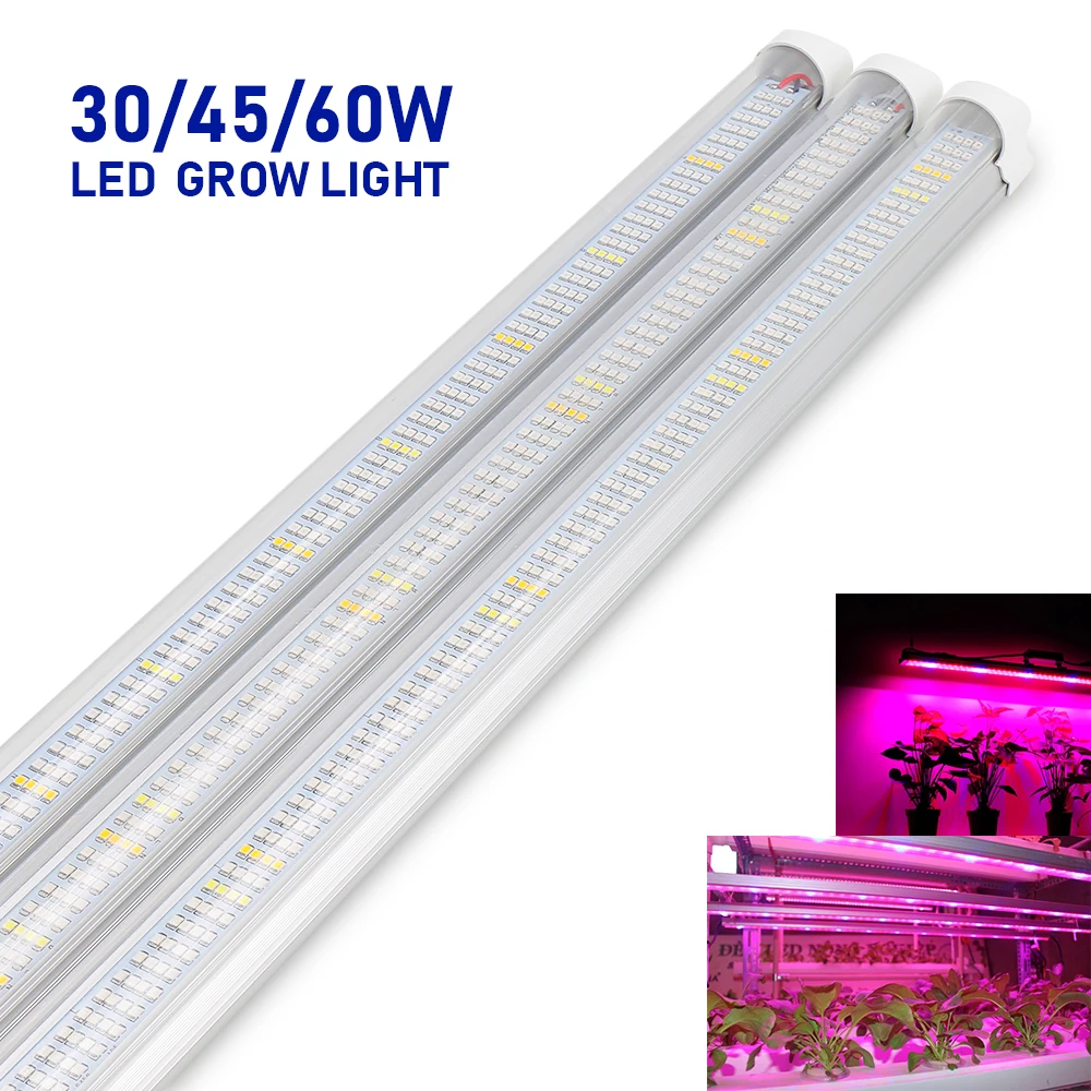 (5pcs/Lot) LED Grow Light T8 Led Tube integrated Lamp for Indoor Greenhouse Flower Plant and Hydroponics system Grow Strip Bar