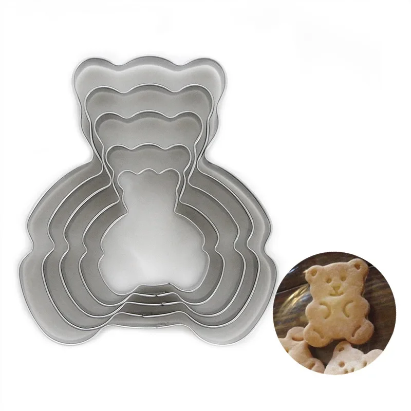 

Kitchen Cookie Cutters Stainless Steel Bear Shape Animal Biscuit Fondant Pastry Decorating Baking Tools DIY Mold Dessert Cake