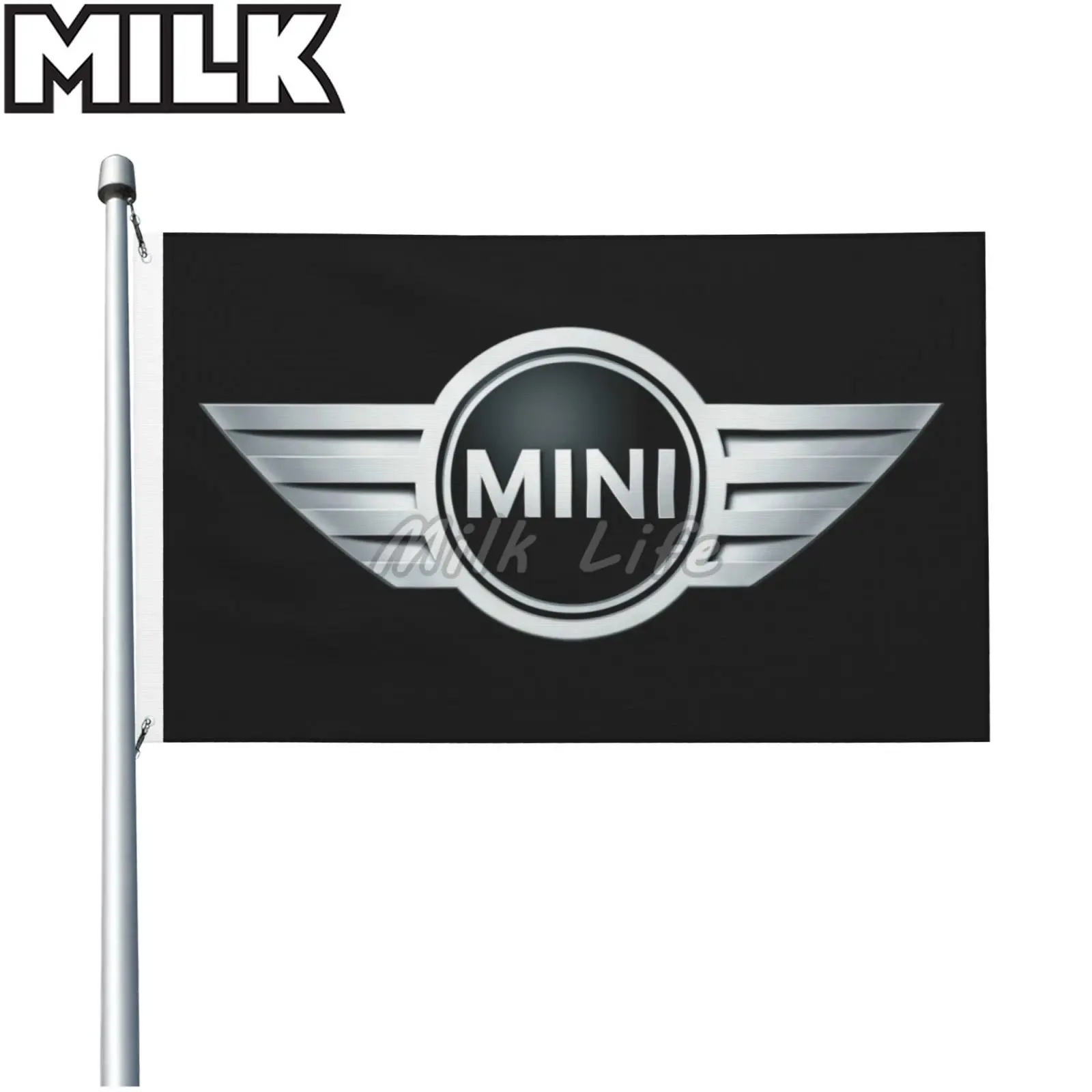 

Double-sided Printing Mini Car Logo Flag with Grommet Indoor and Outdoor Banner Flag for Garage Home Room Bar Pub Decor