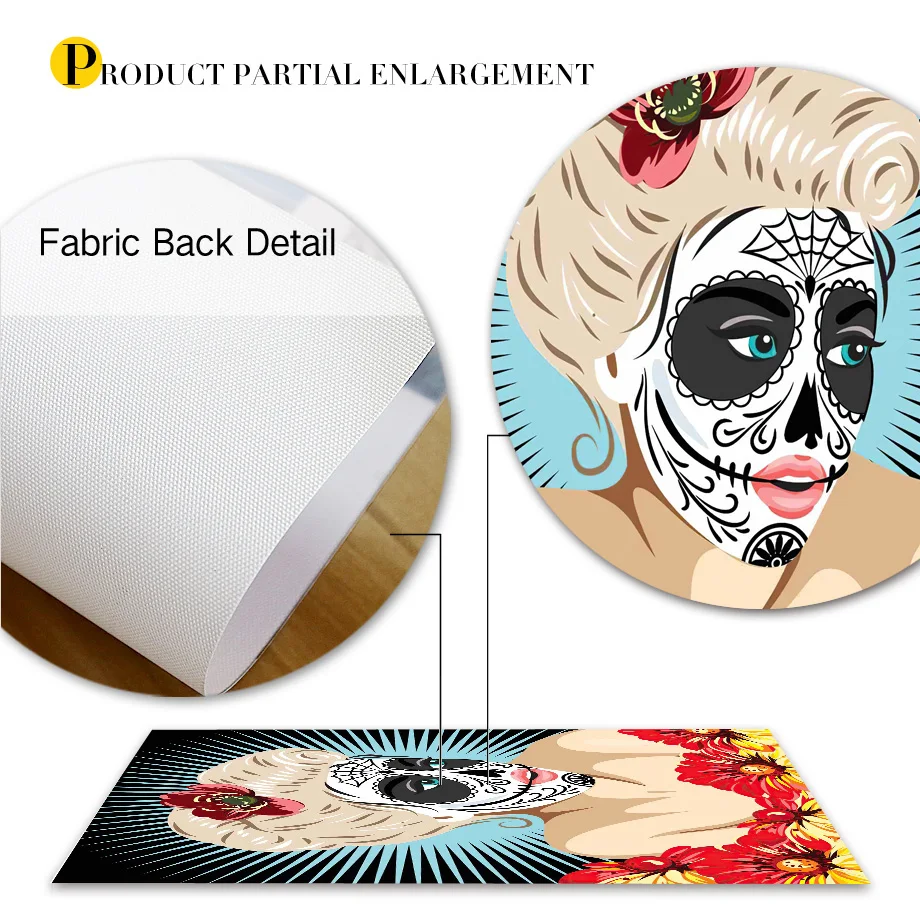 Мексиканский сахарный череп день мертвых Катрина настенная Картина на холсте