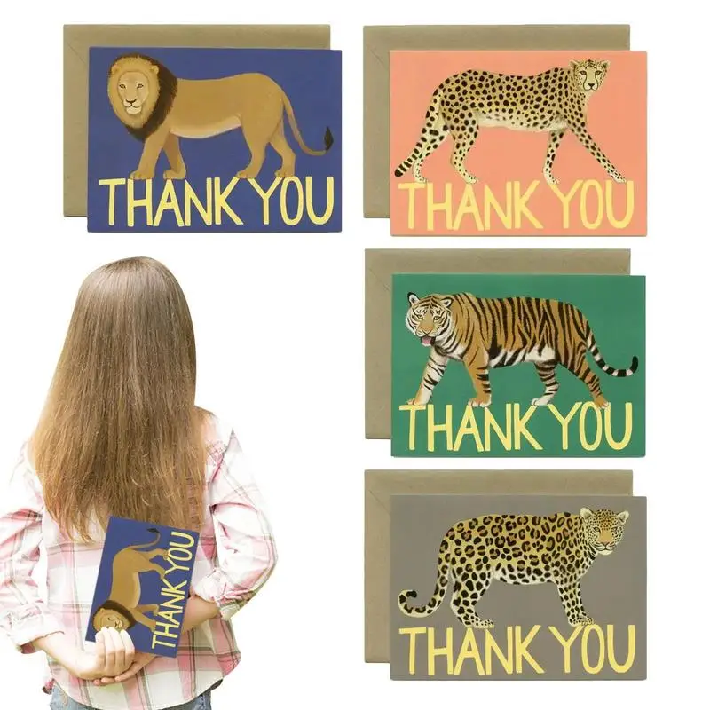 

Thank You Notes 4 Pieces Greeting Cards Blank Greeting Cards Blank With Clear Printing Vintage Style Thank You Cards For
