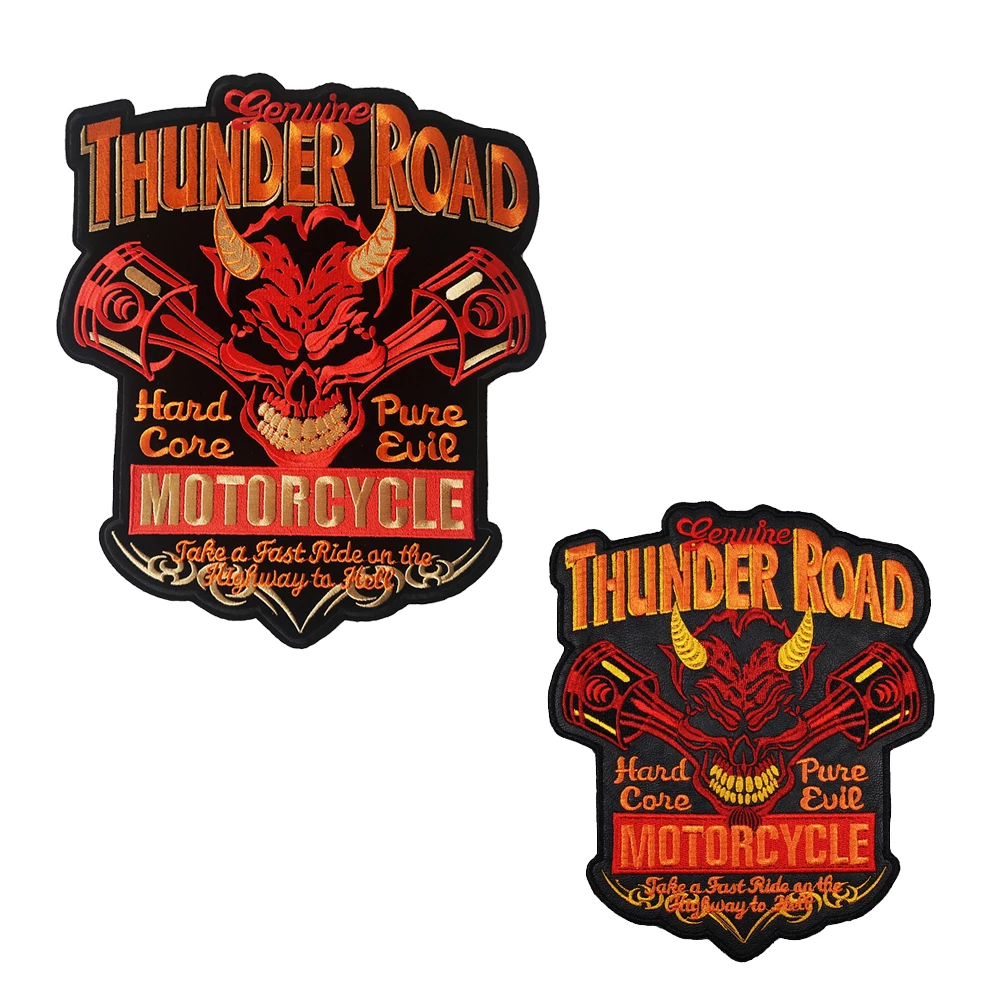 Голова быка череп громовая дорога жилет на спине байкерские мотоциклетные