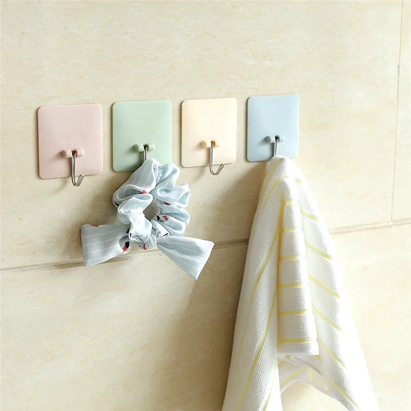 

Strong Adhesive Door Wall Tile Hook Up Simplicity Practical Hook For Room Bath Kitchen Multifunctional Convenient Storage Rack