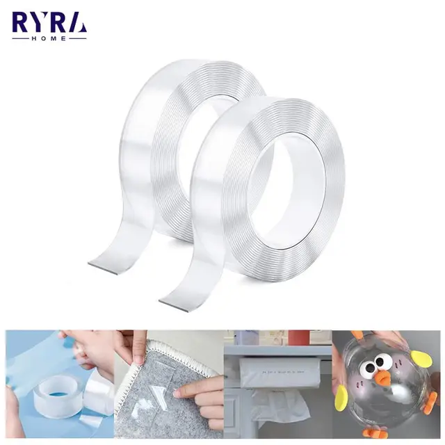 Blowable Bubble Tape Non-marking Double-sided Adhesive For DIY Craft Pinch Toy Making Reusable Clear Nano Tape High Sticky 1
