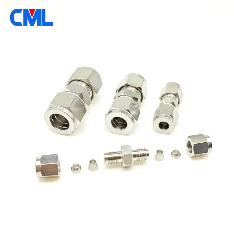 

Компрессионный адаптер из нержавеющей стали 304 3 4 6 8 10 12 14 16 мм 1/8 "1/4" 3/8 "1/2" OD Трубный фитинг с двойным наконечником