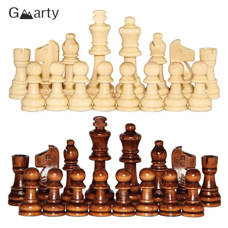 

32pcs/set 2.2 Inch Wooden Chess Pieces Complete Chessmen International Word Wood Chess Set Entertainment Accessories