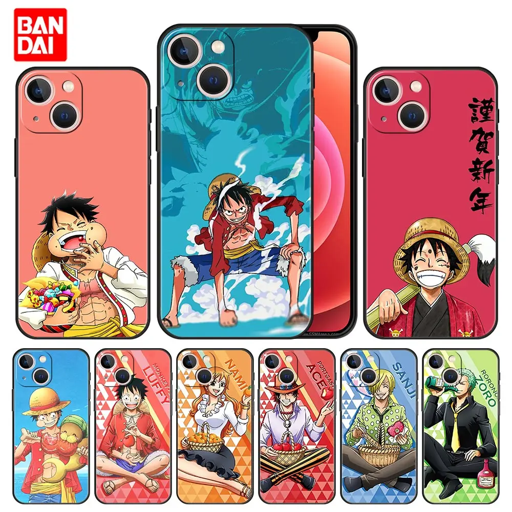 

Anime One piece Luffy Case for iPhone 11 12 13 Pro Max SE 2020 11pro 12pro 13pro Mini Capa Silicone Funda Capinha Black Cover