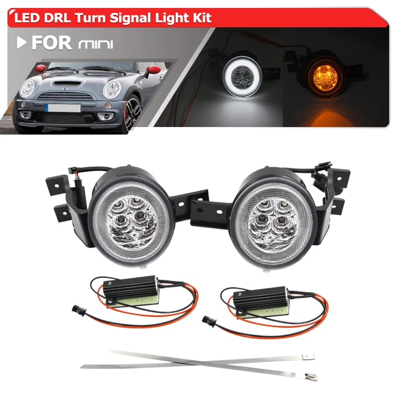 

Full Led DRL Parking Driving Position Light Turn Signal Blinker Assy Kits For Mini Cooper R50 R53 Hatchback R52 Convertible