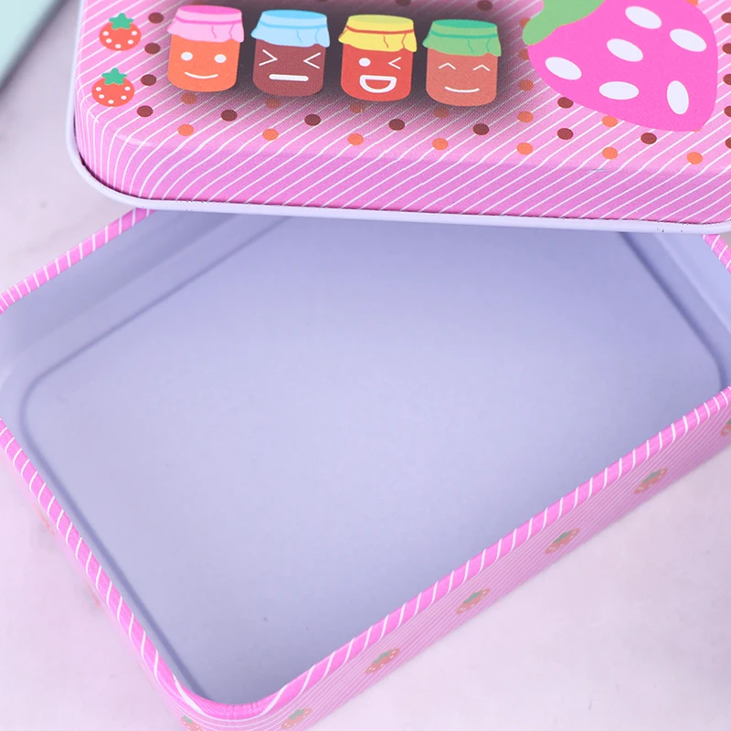Металлическая жестяная мини-коробка с милым рисунком органайзер для хранения