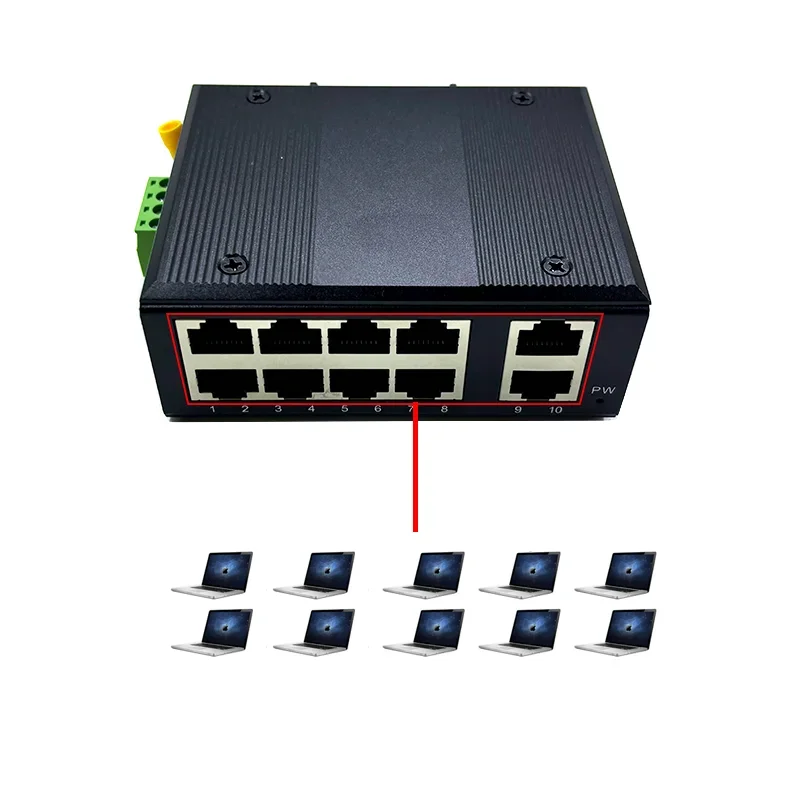 Фото 10 портов 10/100M 12V-54V Ethernet industrial swith №2