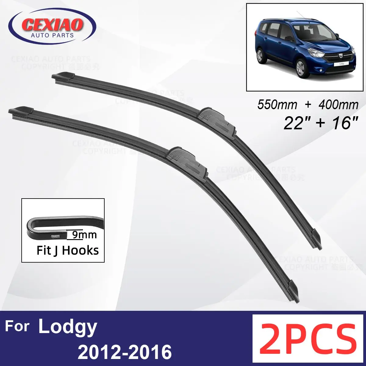 

Car Wiper For Dacia Renault Lodgy 2012-2016 Front Wiper Blades Soft Rubber Windscreen Wipers Auto Windshield 22" 16" 550mm 400mm
