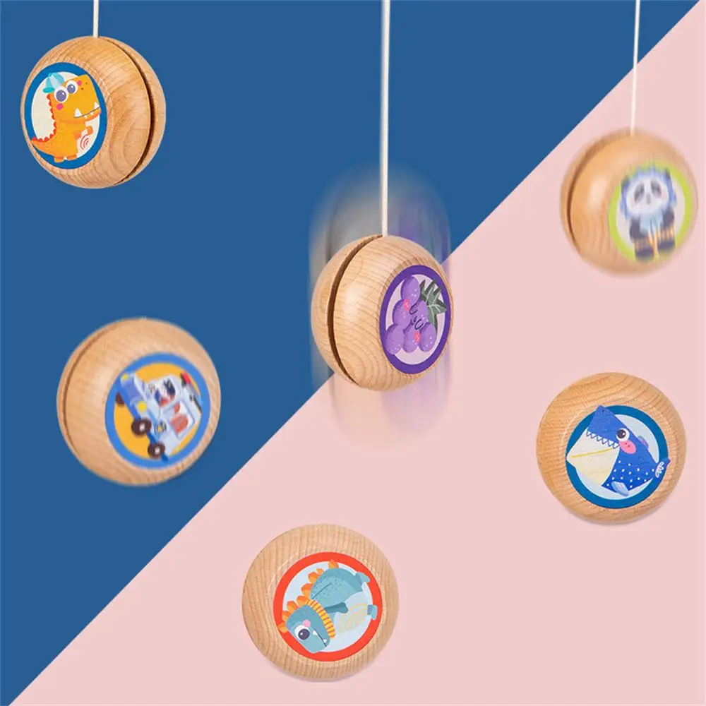 

Игрушка-игрушки йойо для детей, с рисунками из мультфильмов, деревянная