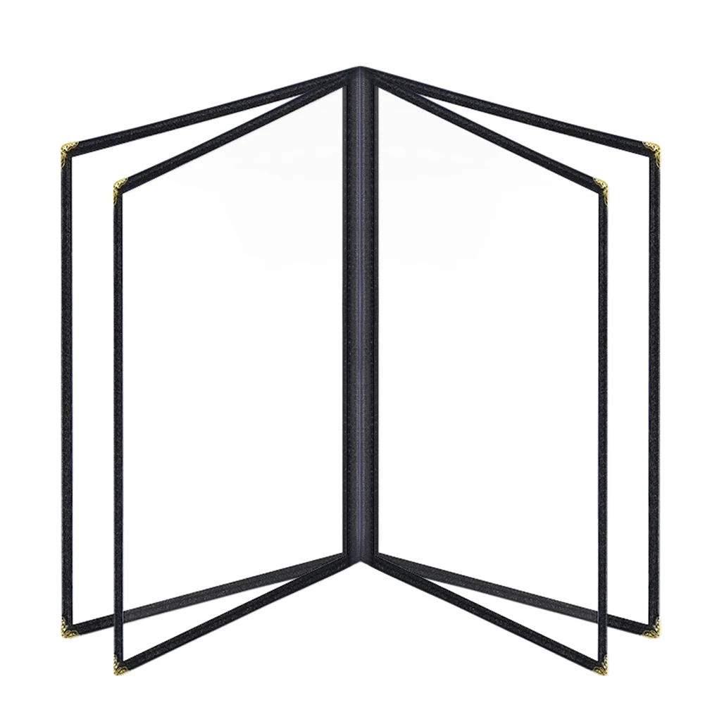 A4 Display Book Transparent Reusable DIY For Restaurant Bar Foldable Menu Cover Cafe Food Drink Kitchen PU Leather 2 4 8 Pages