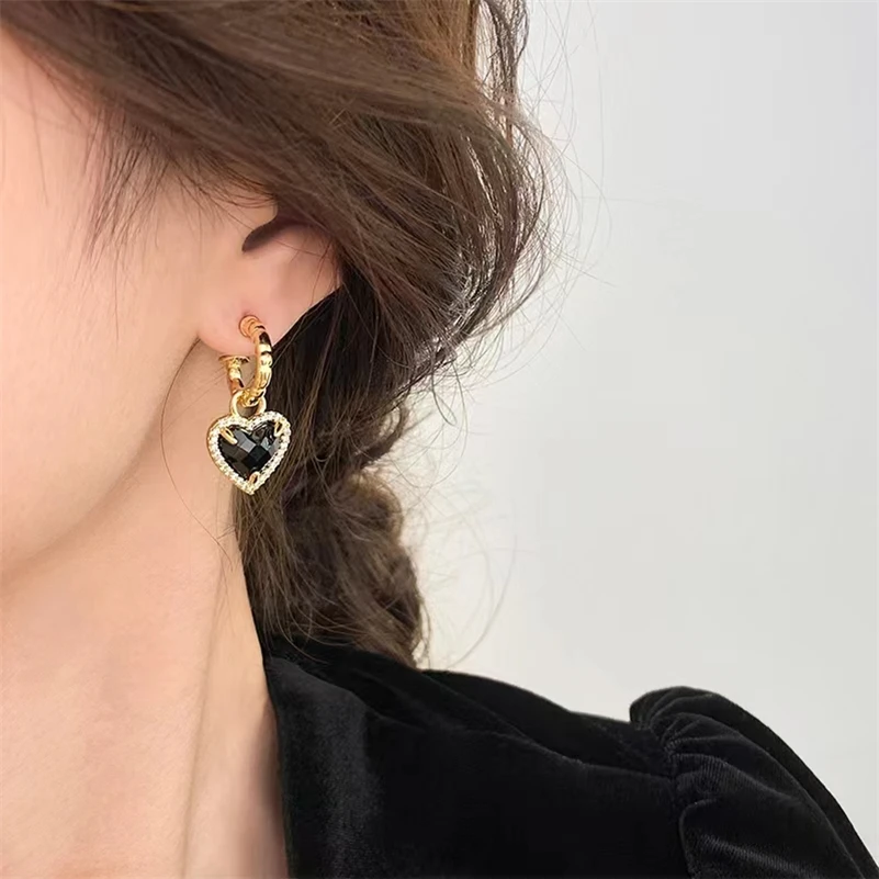 

Европейские и американские роскошные черные серьги в стиле ретро для влюбленных в стиле Хепберн женские свадебные серьги с подвесками