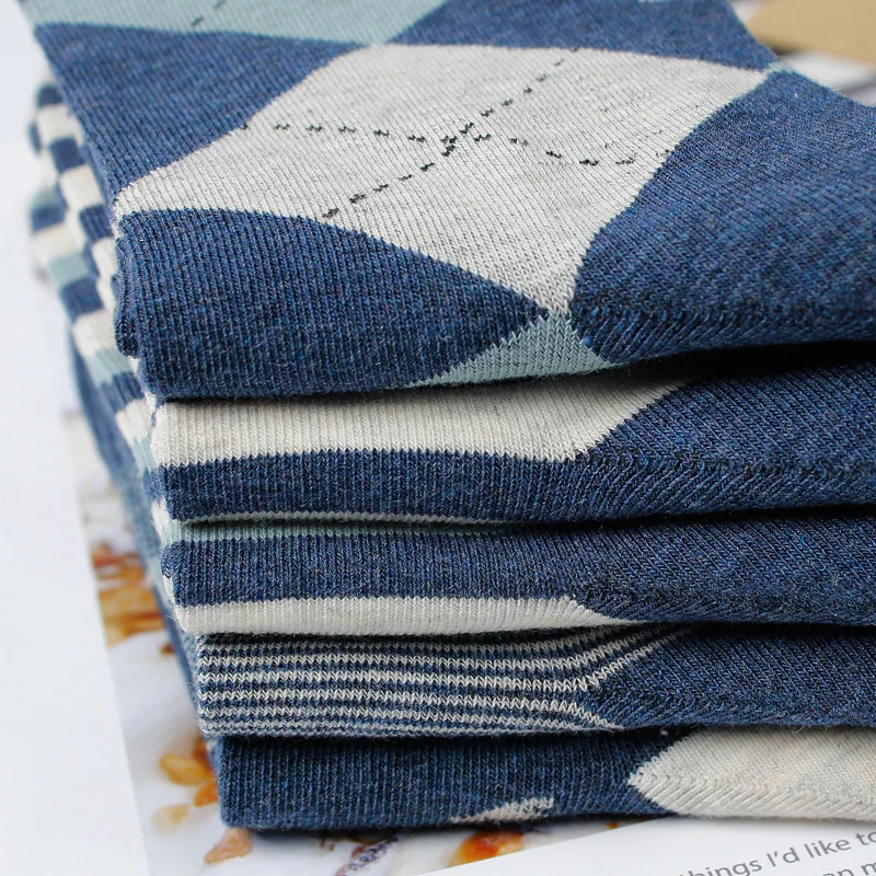 5 Pairs Socks Men Cotton Socks Funny Striped Long Socks Comfortable Student Middle Tube Socks Sports Running Man Socks Wholesale