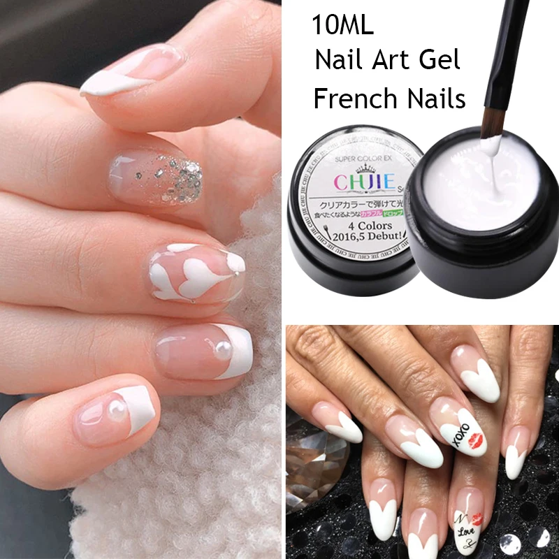 

10 ML French Nails White Nail Polish Gel Manicure Nails Art White Gel Nail Polish French Nail Art For DIY Manicure Lasting