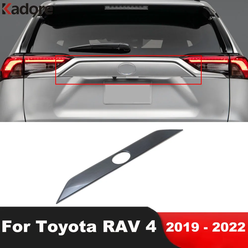 

Для Toyota RAV4 RAV 4 2019 2020 2021 2022 углеродная Задняя Крышка багажника отделка задняя дверь декоративная молдинговая полоса автомобильные аксессуар...