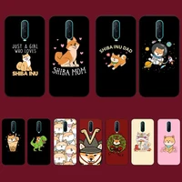 toplbpcs cute cartoon animal shiba inu phone case for vivo y91c y11 17 19 17 67 81 oppo a9 2020 realme c3