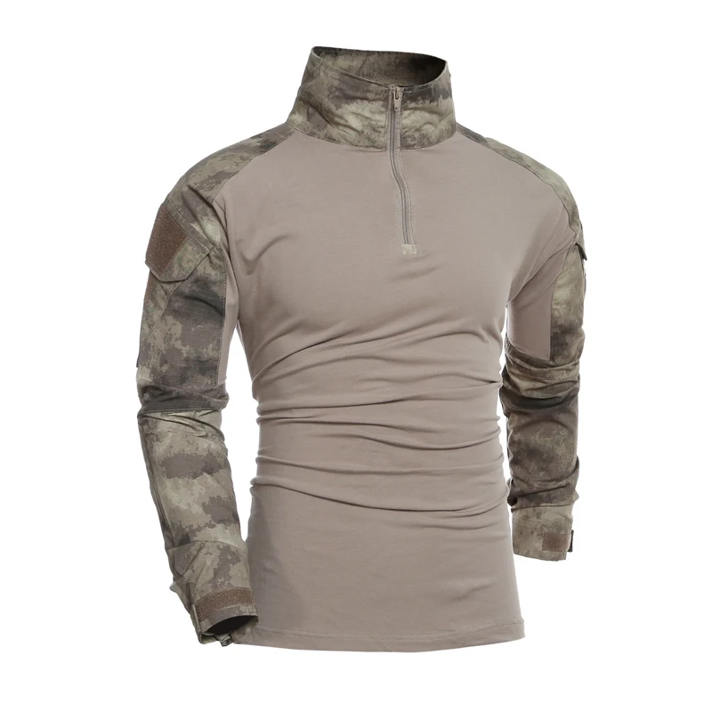 Мужская армейская рубашка с длинным рукавом в стиле милитари тактические