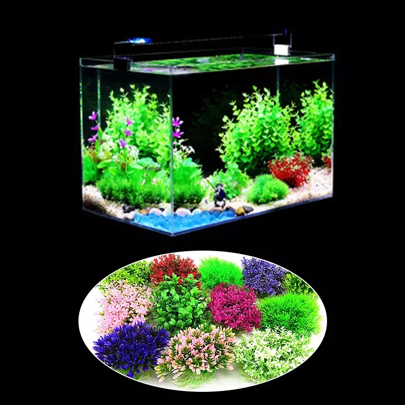 

2022JMT 12*6cm Simulation Aquarium Decor Water Weeds Ornament Artificial Plants Aquatic Plant Fish Tank Grass Decoration Acc