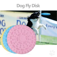22cm dog fly disk interactive dog chew toy resistance bite soft rubber puppy pet toy for dogs training products dog flying discs