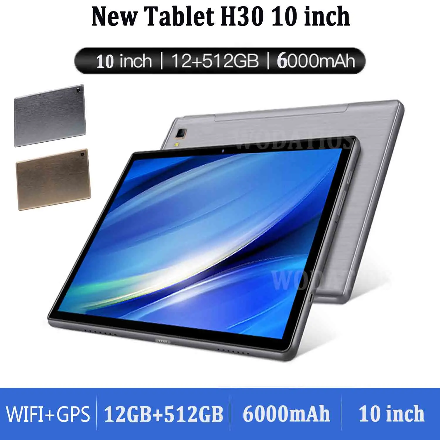 

H30 Tablet 10 Inch 6000mAh 8 Core Laptop Pad 12GB 512GB WIFI Office WPS Dual SIM Mini Netbook Google Play LTE Tablette