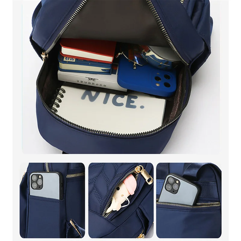 Casual Oxford Backpack Women's Travel Waterproof Nylon School Bag For Girls High Quality Fashion Handbag Shoulder Bag