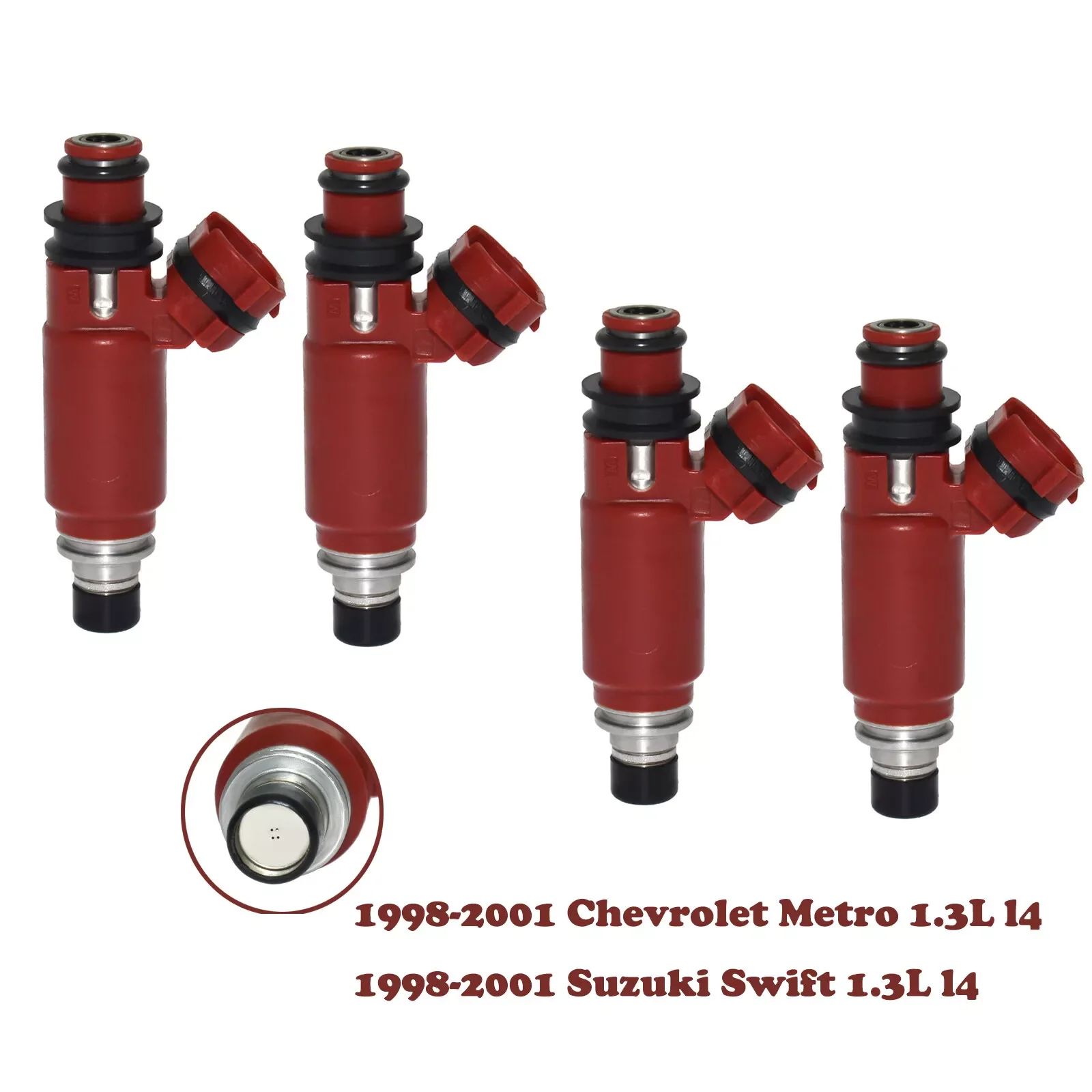 Фото Высококачественный топливный инжектор 4x для Chevrolet Metro Suzuki Swift 1.3L 98-01 15710-52G00 195500-3260 БЕСПЛАТНАЯ ДОСТАВКА! ! №1