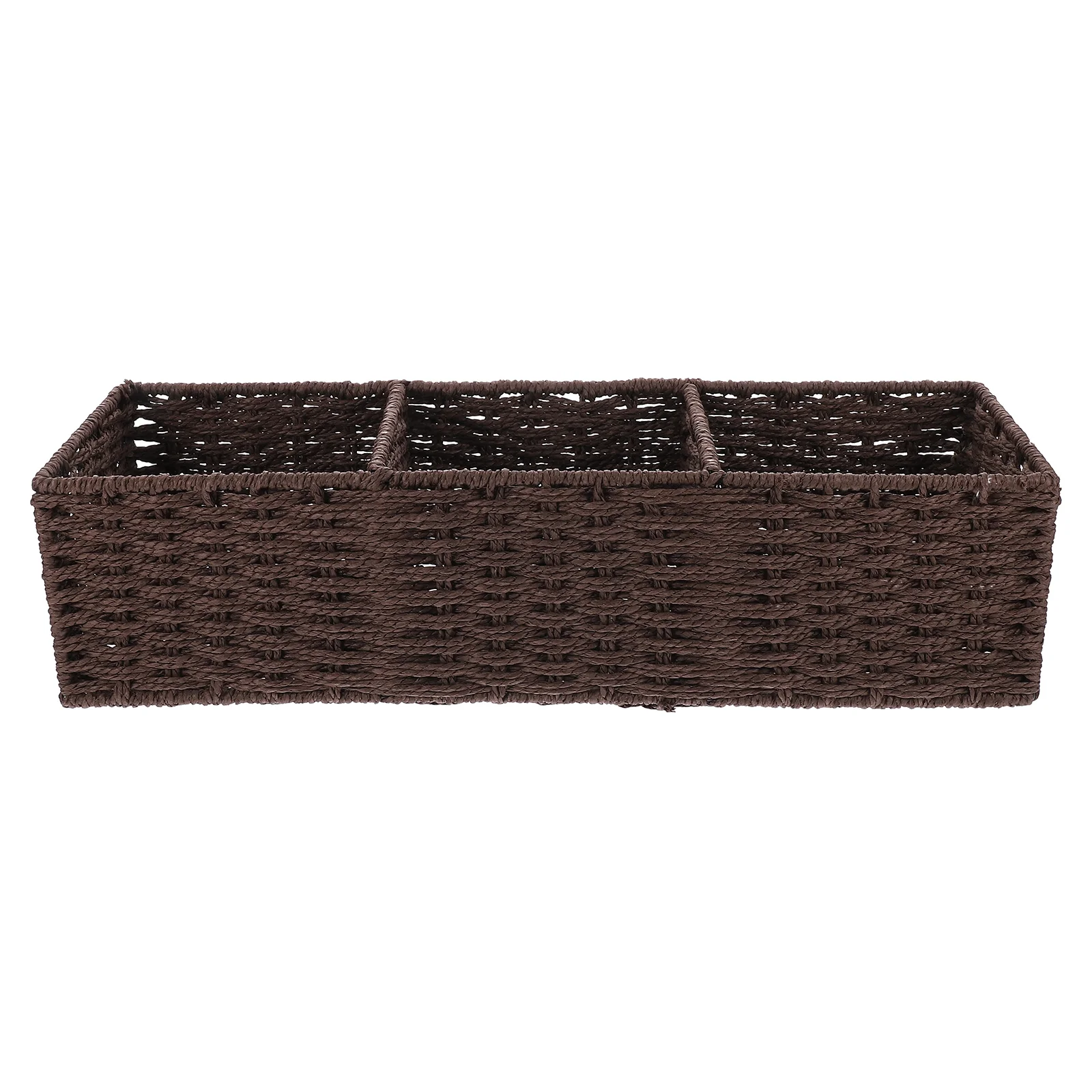 

Woven Basket Toy Hamper Multipurpose Organizer Sundries Holder Storage Iron Baskets Organizing Bin Decor