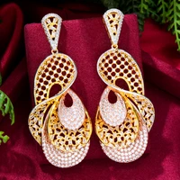 kellybola luxury shiny original design earrings for noble women bridal wedding jewelry full multicolor cz earrings high quality