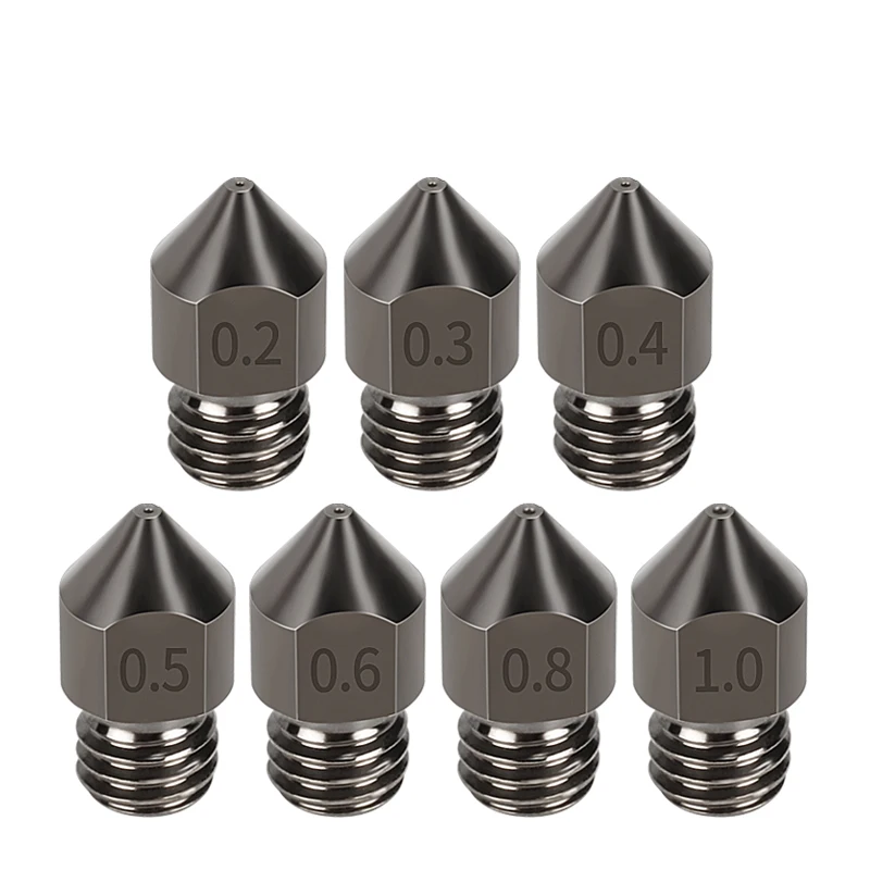 

5pcs/lot 1.75mm MK8 Reprap Hard Nozzles Parts MK8 Super Hardened Steel Nozzle For Ender 3 Ender3 Pro Ender-3 V2 CR10 3D Printer