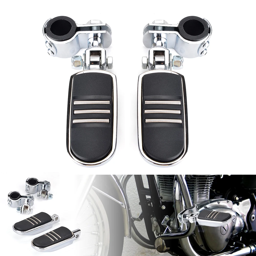 

Motorcycle 360 ° Highway Foot Pegs 1" to 1-1/4" Footrest Engine Guard Footpeg Clamps for Harley Honda Suzuki Street Bike