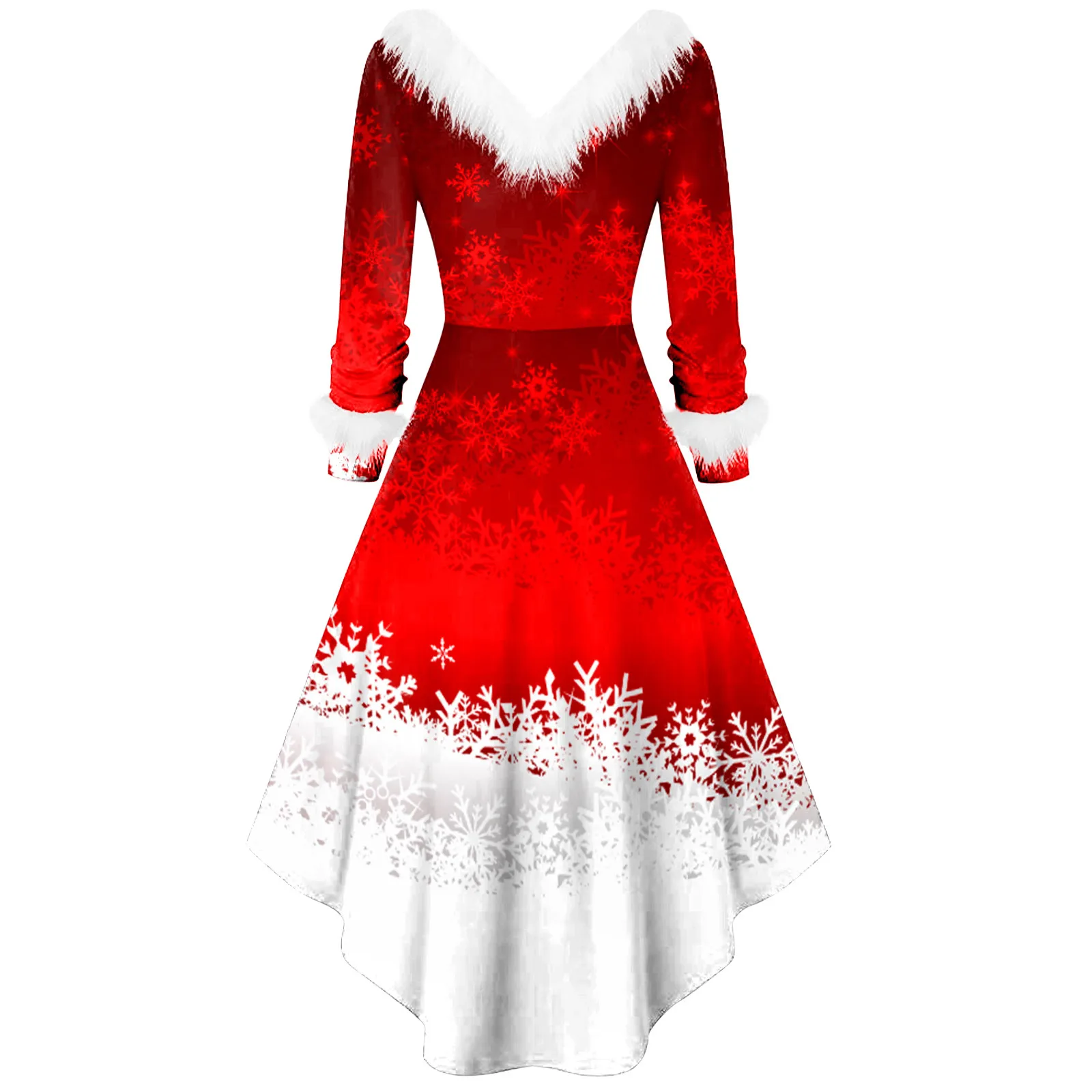 

Christmas Dresses For Women Vintage Elegant Party Prom Long Sleeve O Neck Vestidos Snowflake Print Xmas Dresses Autumn Winter