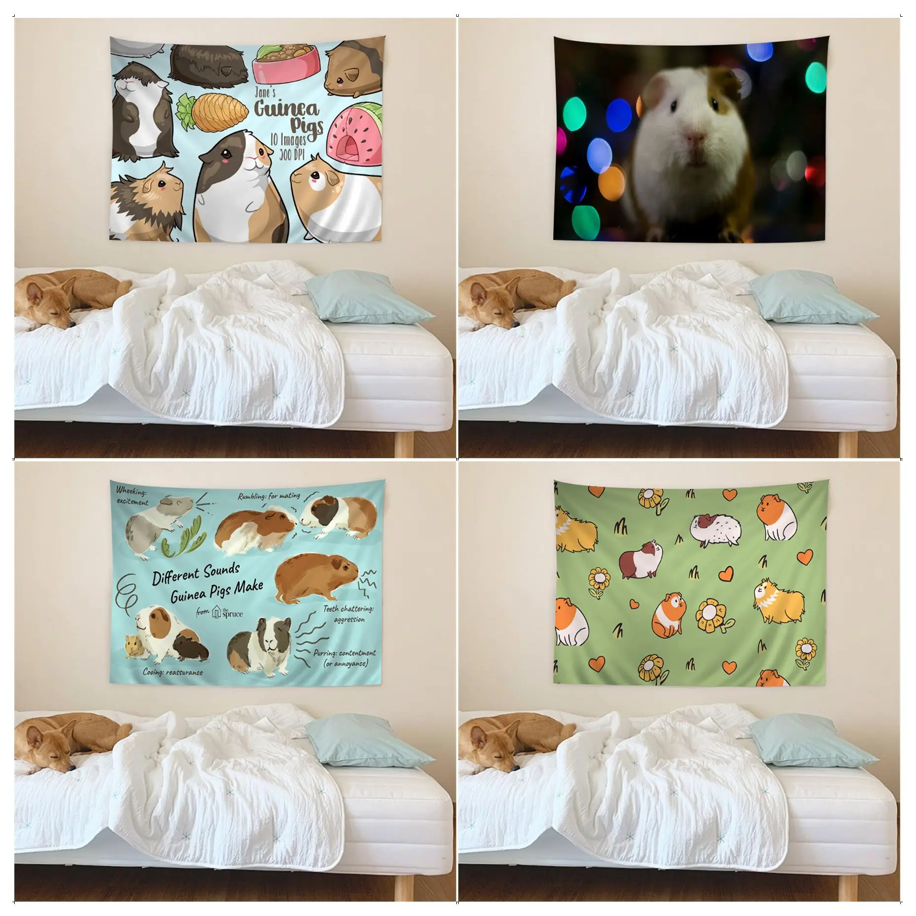 

Cute Guinea Pig Chart Tapestry Art Science Fiction Room Home Decor Kawaii Room Decor
